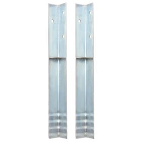 L-shaped Ground Anchors 2 pcs Galvanized Steel 2"x2"x19.7"