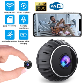 Mini Hidden Spy Nanny Camera Wireless Nanny Cam WiFi Home Security HD 1080P DVR (Color: Black)