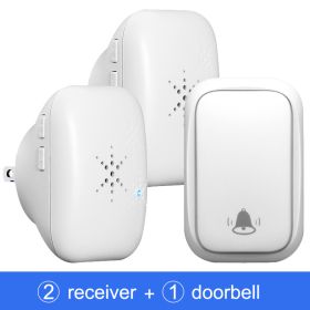 Awapow Self Powered Waterproof Wireless Doorbell Smart Home Without Battery Doorbell With Ringtone 150M Remote Receiver Bell (Plug Type: US plug, Color: 1doorbell 2receiver)