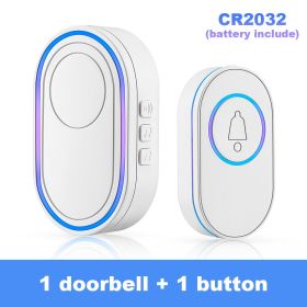 Wireless Doorbells 150M Remote Waterproof Door Bells 39 Door Bell Chimes for Home Apartments; 4 Volume Levels with LED (Plug Type: US plug, Color: A)