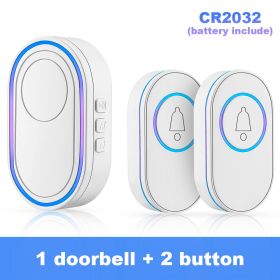 Wireless Doorbells 150M Remote Waterproof Door Bells 39 Door Bell Chimes for Home Apartments; 4 Volume Levels with LED (Plug Type: US plug, Color: C)