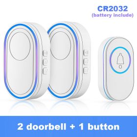 Wireless Doorbells 150M Remote Waterproof Door Bells 39 Door Bell Chimes for Home Apartments; 4 Volume Levels with LED (Plug Type: US plug, Color: B)