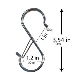 Hanging Heavy Duty S Hooks Safety Buckle Design Bathroom Cupboard Clothing Towel Hanger Hook Kitchen Cups Spatula Opener Scissor (Color: Sliver, size: 1pc)