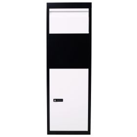 Package Delivery Box, 14'' x 11.3'' x 42'', Galvanized Steel Parcel Mailbox w/Code Lock & Mounting Hardware, for Outdoor Porch, Curbside (Color: as Pic)