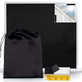 Blackout Curtains with Ruler and Tape Portable Window Curtain Black Oxford Cloth No Drill Window Shades Cuttable Temporary Black Out Shades for H (size: 57x78.7 inch)