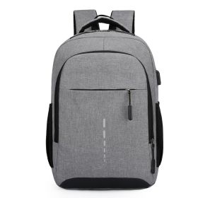 Oxford Cloth Backpack Casual Versatile Large Capacity Laptop Bag Daily Commuting Trend Backpack (Color: Grey)